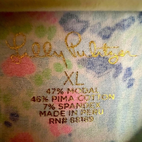 Lilly Pulitzer Finn Top Long Sleeve Cotton Blend Multi Sink or Swim SZ XL - Picture 9 of 9